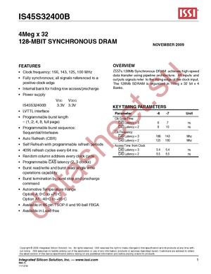 IS45S32400B-6BLA1 datasheet  